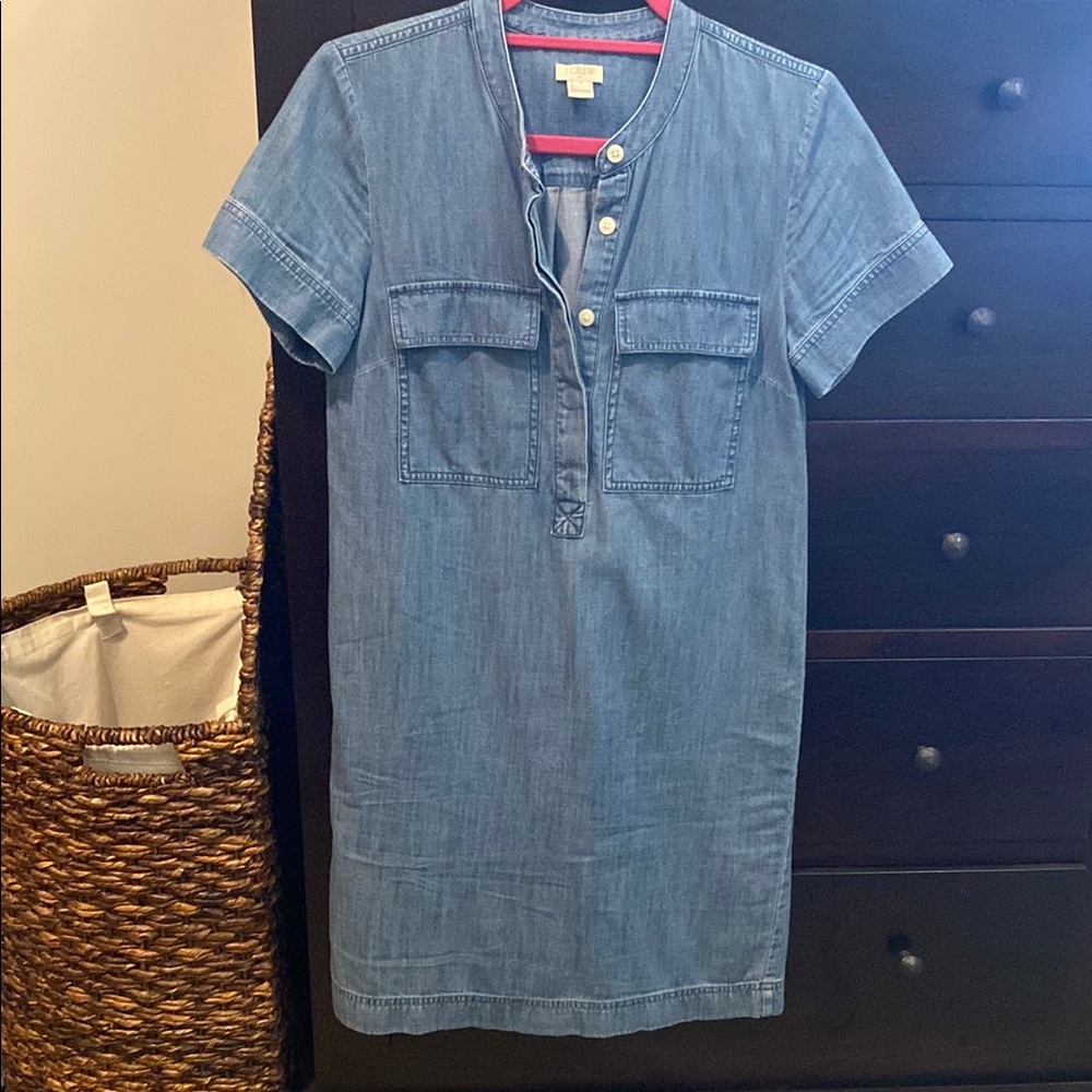 J Crew size 0 denim short sleeve dress